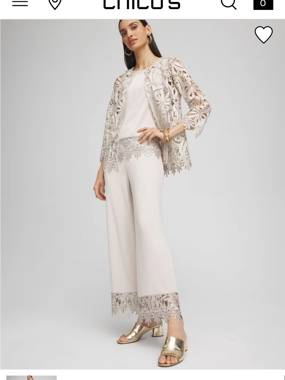 Chico's travelers Light Champagne Shell Top and bottom